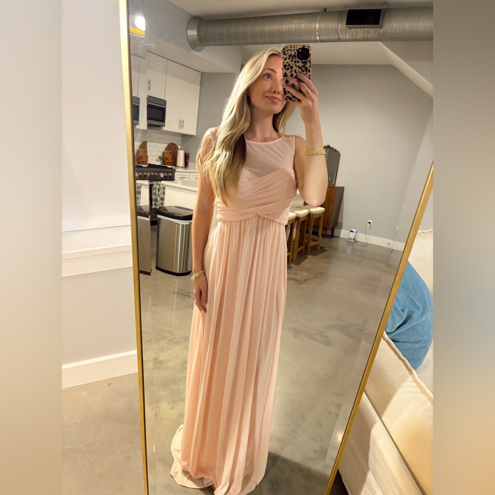 David’s Bridal Blush Maxi Gown